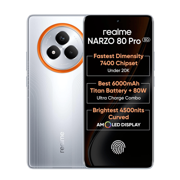 Buy Realme Narzo 80 Pro 5G (12GB, 256GB) Speed Silver - Refurbished